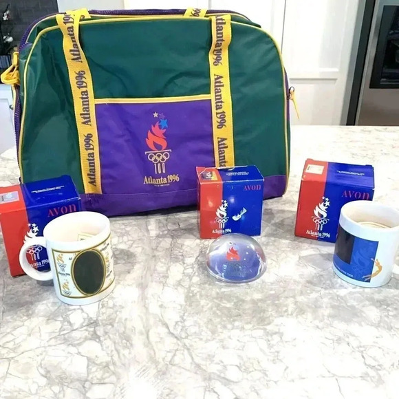Avon Other - Vintage 1996 Atlanta Olympic Games Memorabilia Duffle Bag 2 Mugs Paperweight